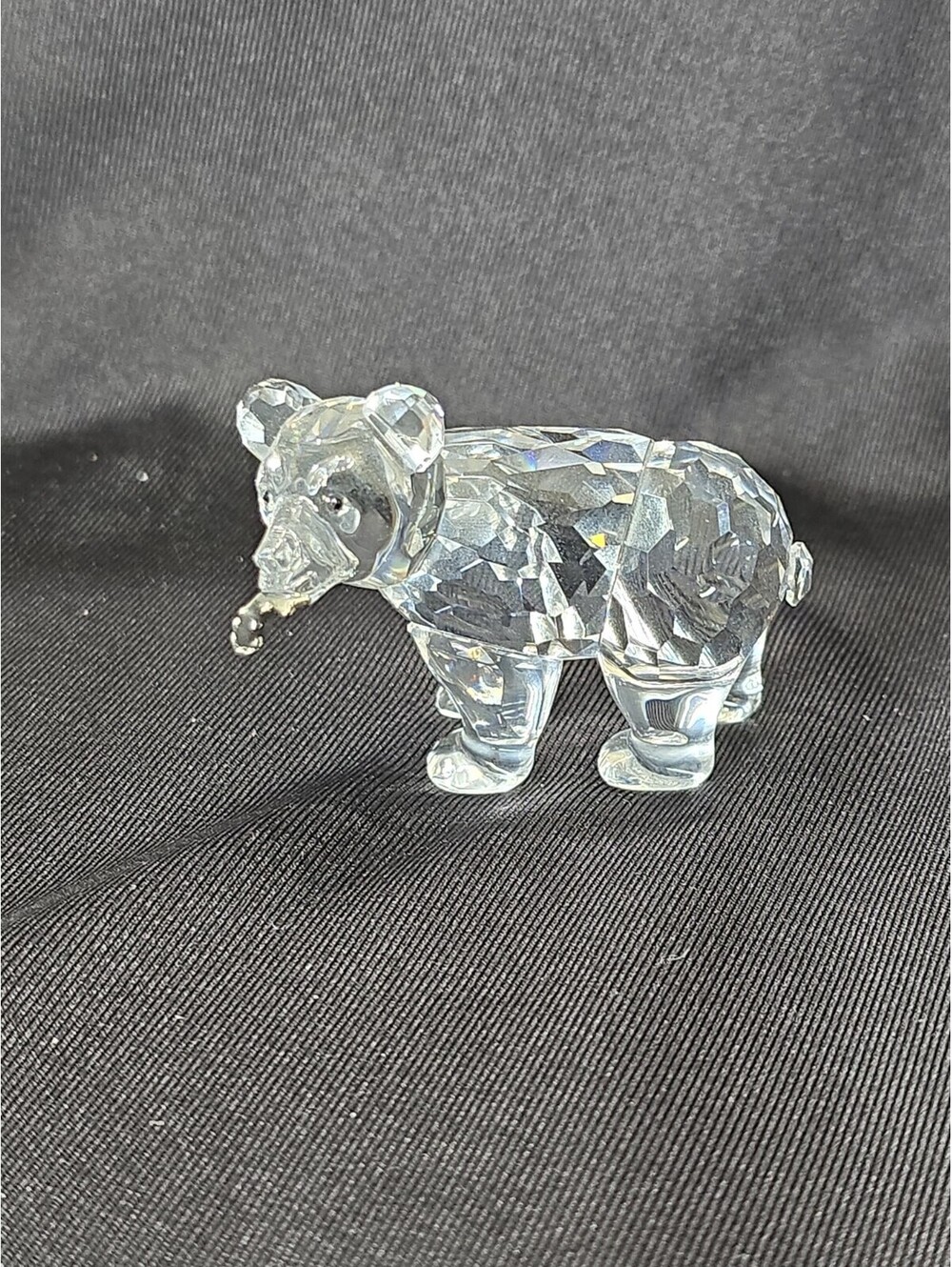 Vintage Swarovski Crystal Grizzly Cub Bear with Fish In Mouth #261925 With Box